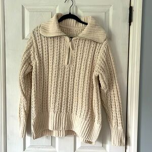 Aerie Cable Car Quarter Zip Sweater size Small